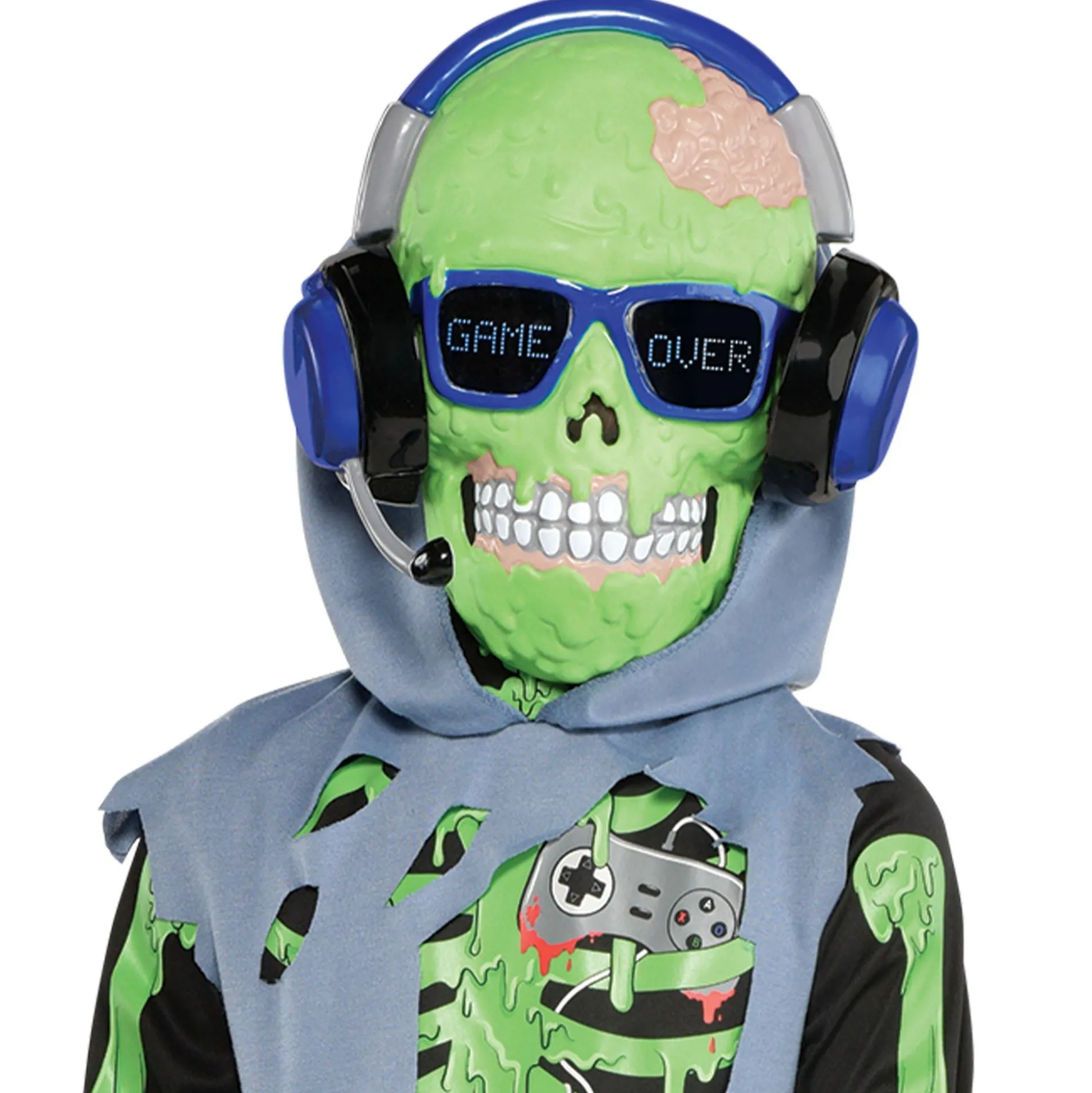 Party City Kids' Zombie Gamer Glow-In-The-Dark Costume|Boy Scary