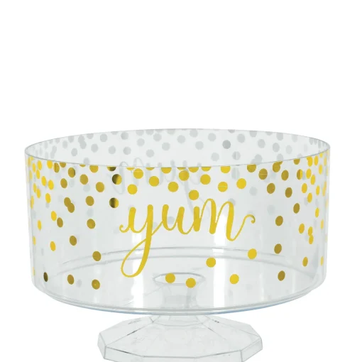 Online Large Metallic Gold Polka Dots Plastic Trifle Container Candy Buffet By Color