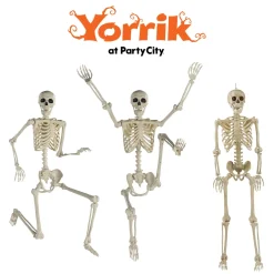 Party City Life-Size Poseable Skeleton, 5Ft - Halloween Decoration| Boneyard Glam