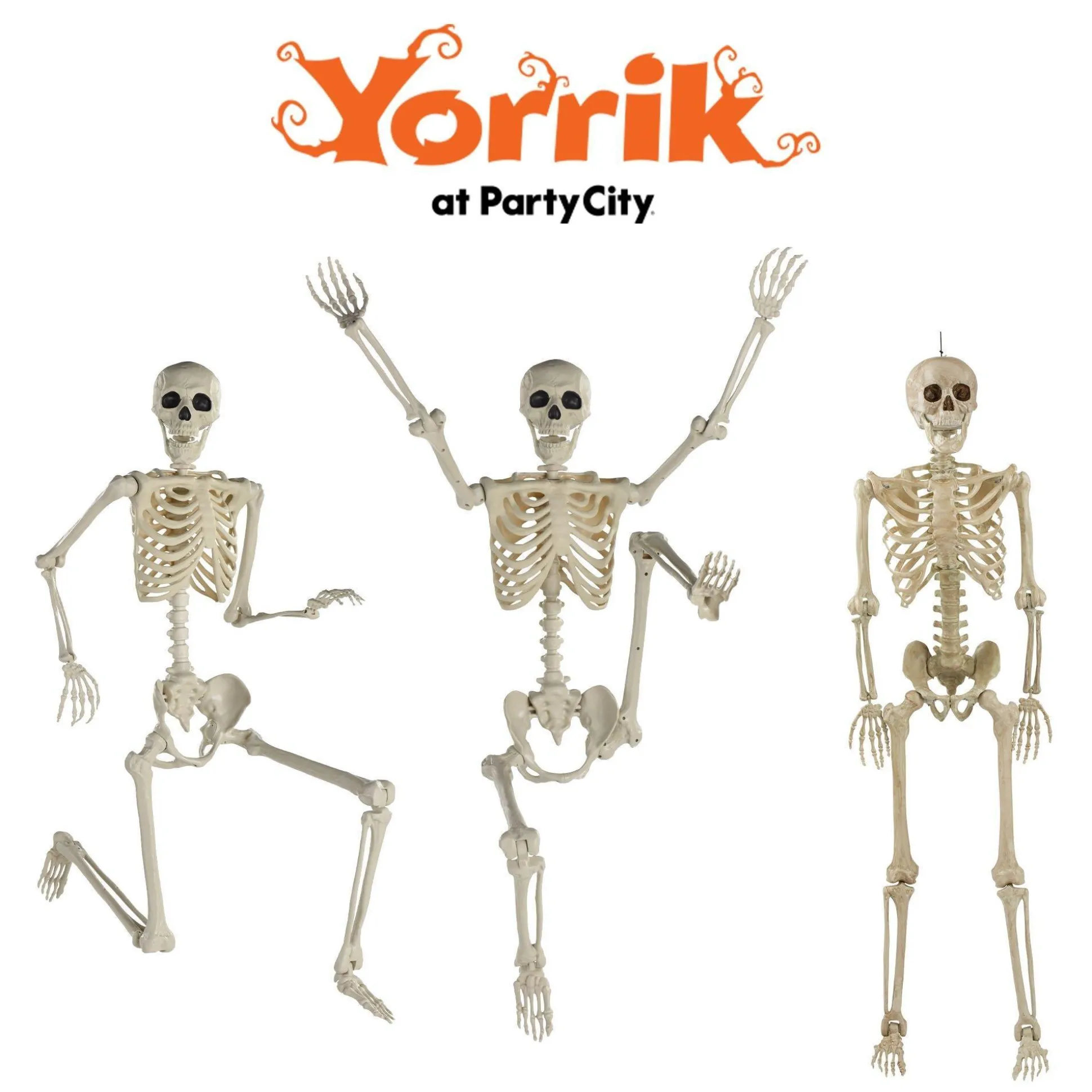 Party City Life-Size Poseable Skeleton, 5Ft - Halloween Decoration| Boneyard Glam
