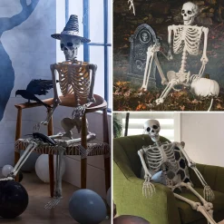 Party City Life-Size Poseable Skeleton, 5Ft - Halloween Decoration| Boneyard Glam