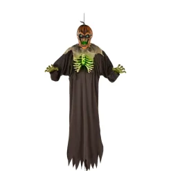 Party City Light-Up & Talking Jack-O'-Lantern Ghoul Hanging Decoration, 6Ft| Hanging Decorations
