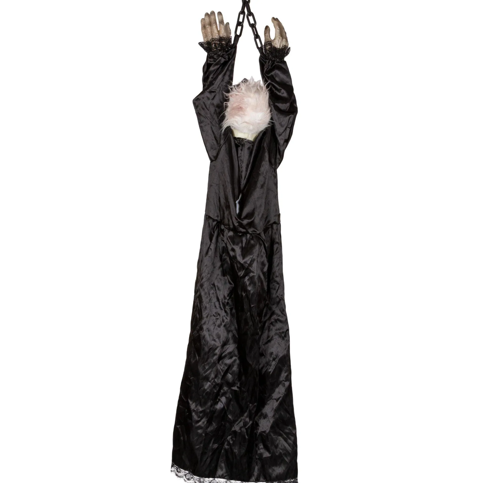 Party City Light-Up Animated Creepy Doll Plastic & Fabric Hanging Decoration With Sounds, 53In| Door Décor & Signs