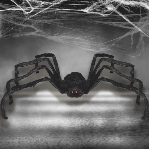Party City Light-Up Animated Giant Walking Spider Fabric & Foam Decoration With Sounds, 39.4In| Animatronics