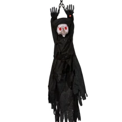 Party City Light-Up Animated Plague Doctor Plastic & Fabric Hanging Decoration With Sounds, 53In| Window & Wall Décor
