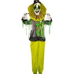 Party City Light-Up Animated Shaking Horror Clown Fabric & Plastic Hanging Decoration, 34.6In X 53.1In| Hanging Decorations