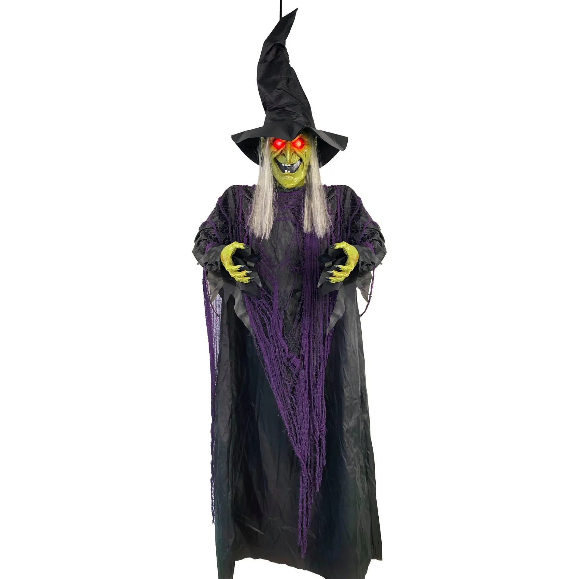 Party City Light-Up Cackling Witch Hanging Halloween Decoration, 6Ft| Hanging Decorations
