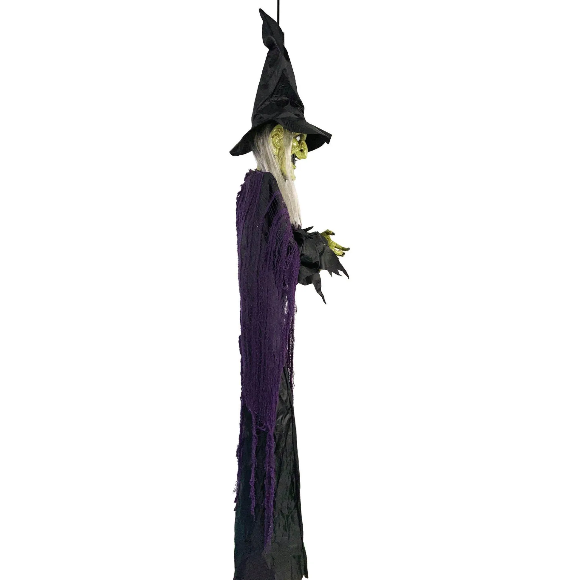 Party City Light-Up Cackling Witch Hanging Halloween Decoration, 6Ft| Animatronics