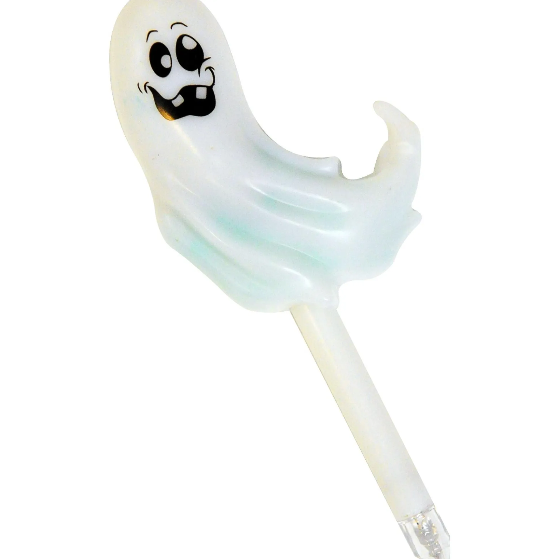 Party City Light-Up Color Change Ghost Plastic Pumpkin Stake Decoration| Strobe Lights & Black Lights