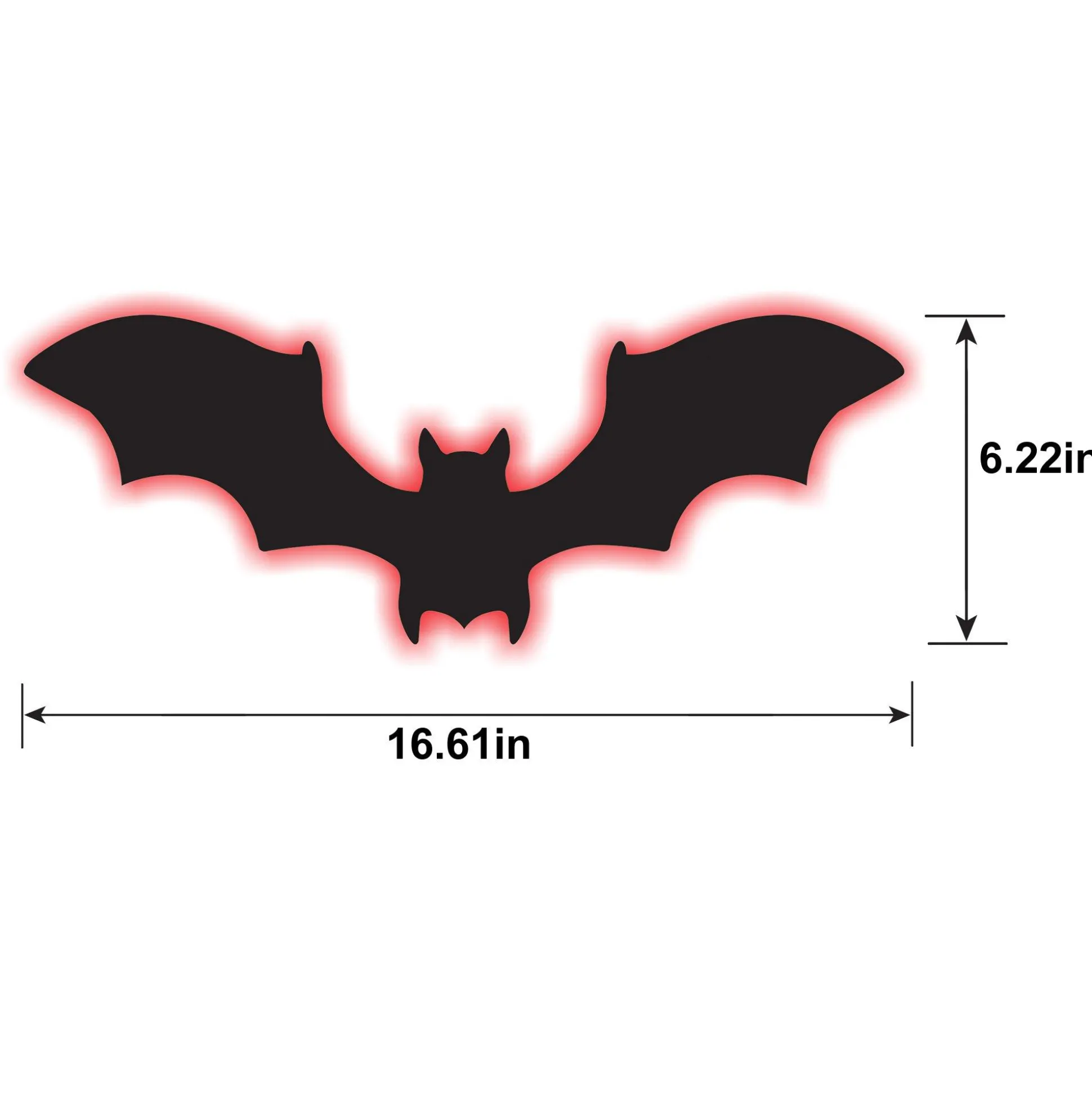 Party City Light-Up Fiberboard Led Bat Sign, 16.6In X 6.1In| Home Décor