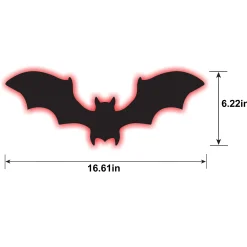 Party City Light-Up Fiberboard Led Bat Sign, 16.6In X 6.1In| Decorations