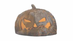 Party City Light-Up Flaming Pumpkin, 14.2In X 10.2In - Halloween Decoration| Strobe Lights & Black Lights