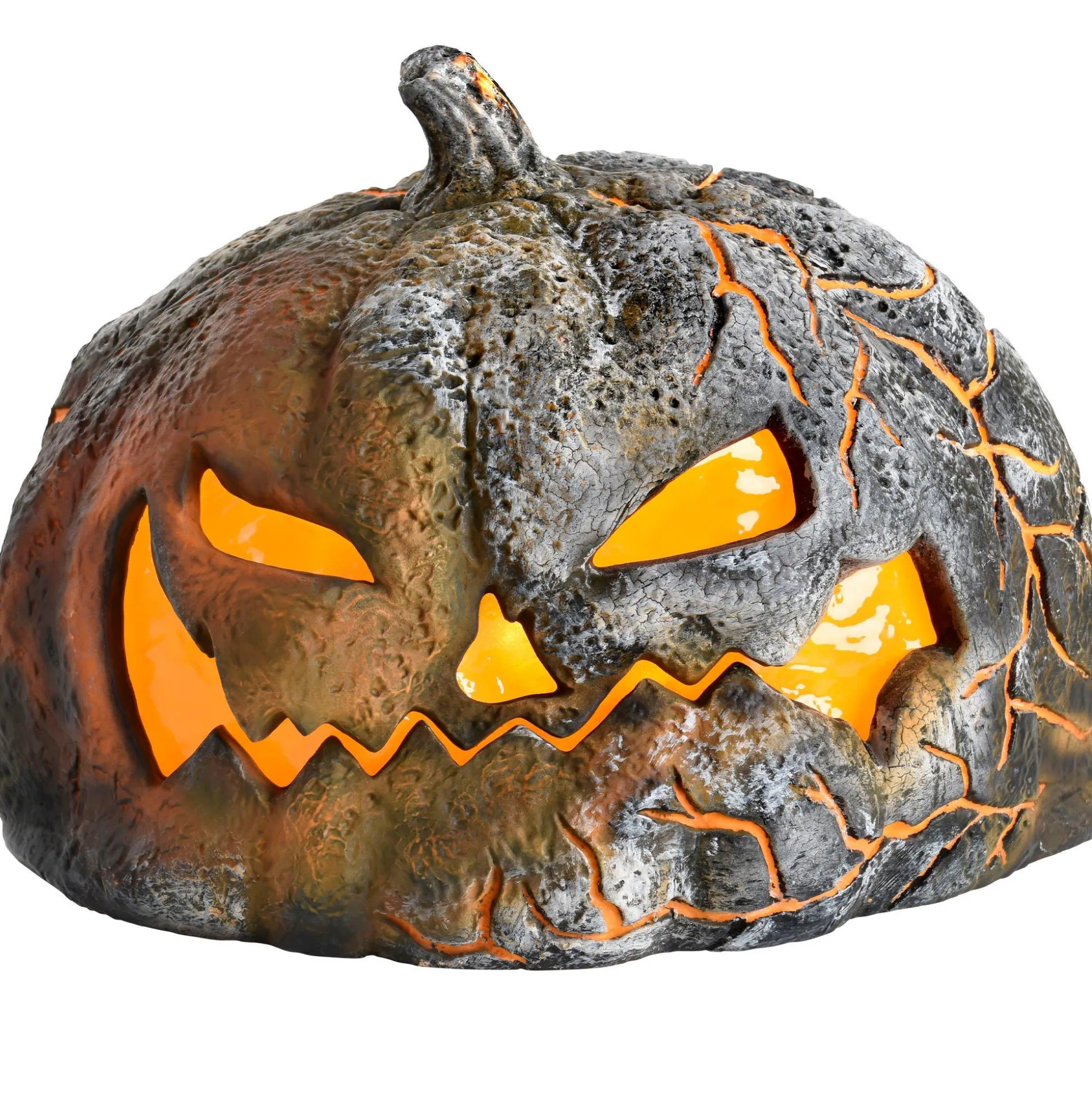 Party City Light-Up Flaming Pumpkin, 14.2In X 10.2In - Halloween Decoration| Home Décor