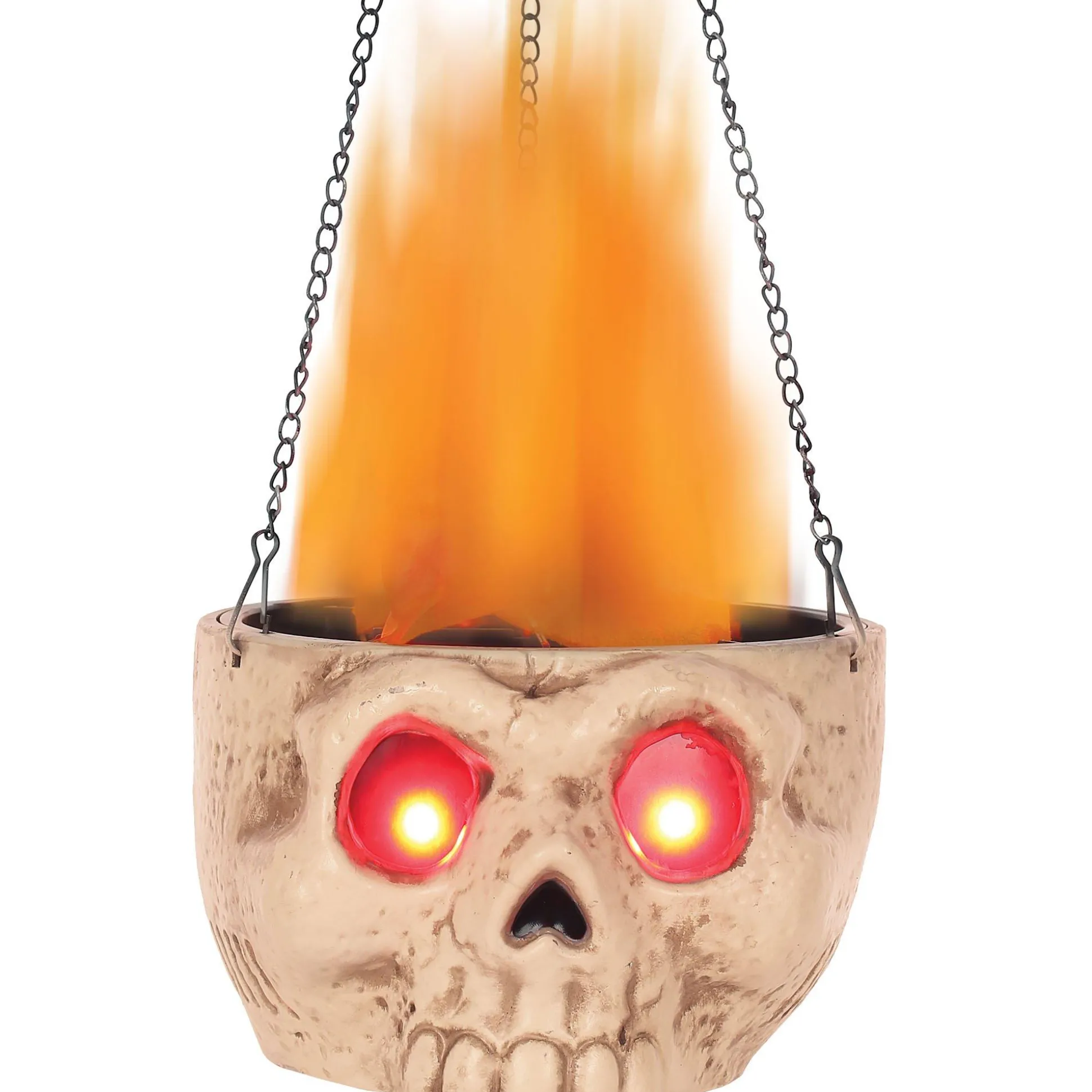 Party City Light-Up Flaming Skull Sconce, 18.25In - Halloween Decoration| Window & Wall Décor