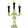 Party City Light-Up Gold Skeleton Plastic Candelabra, 6.3In X 14In| Table Décor & Centerpieces