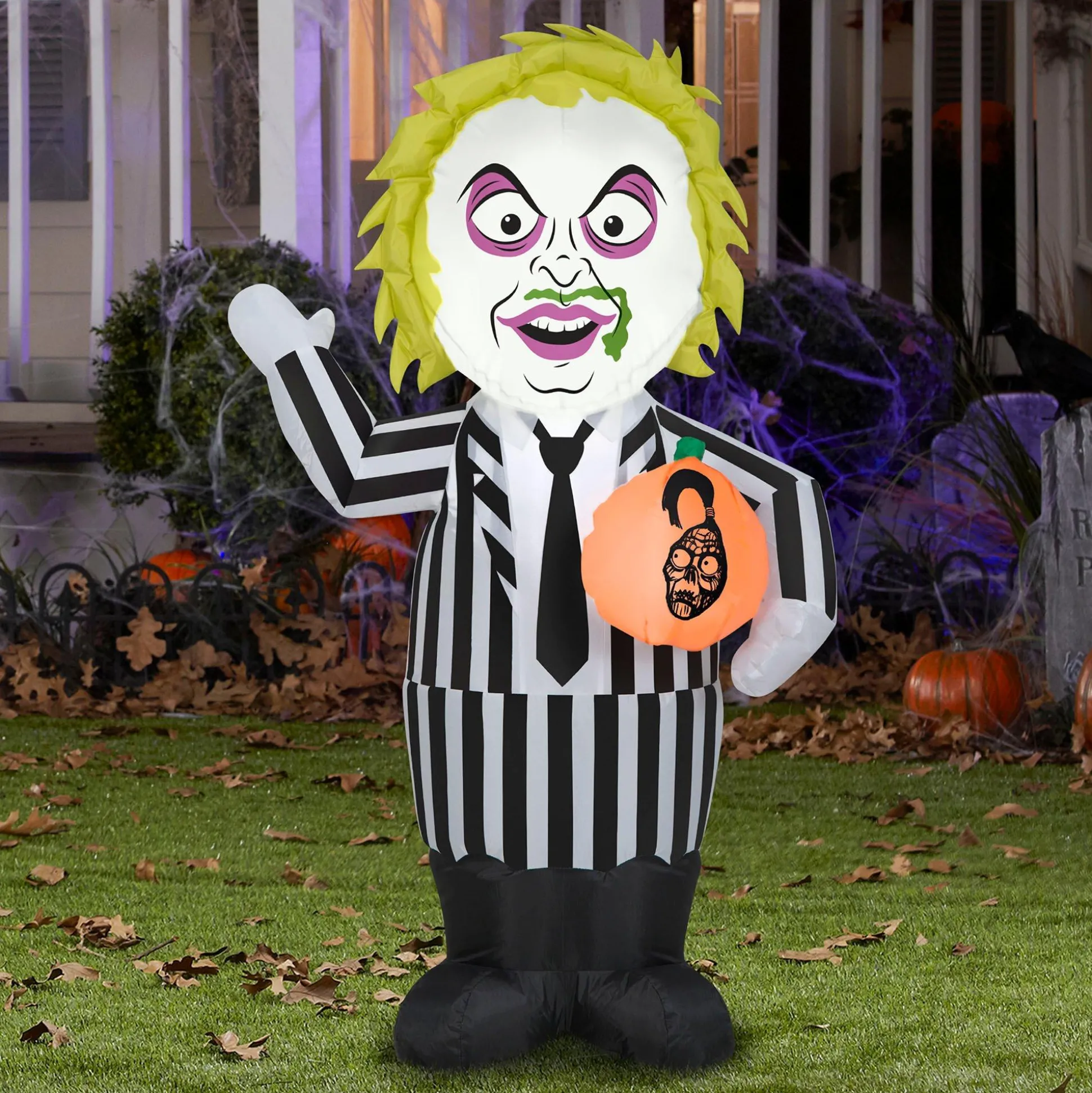 Party City Light-Up Halloween Beetlejuice Inflatable Yard Decoration, 3.5Ft| Inflatables & Blow-Ups