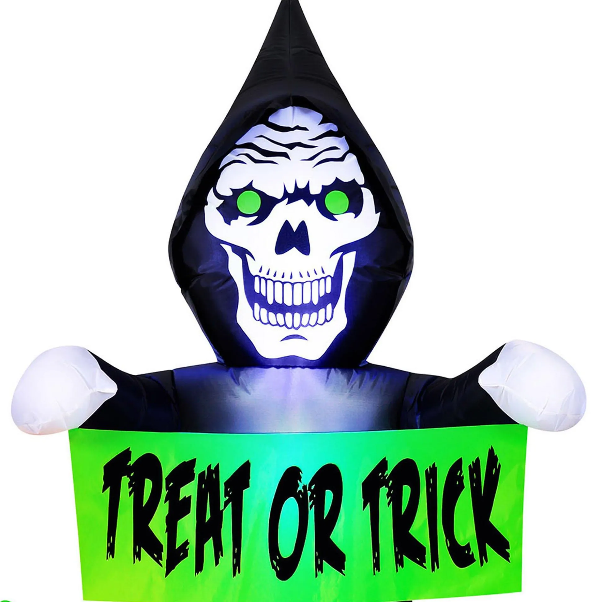 Party City Light-Up Halloween Reaper & Jack-O'-Lantern Inflatable Yard Decoration, 5.5Ft| Inflatables & Blow-Ups