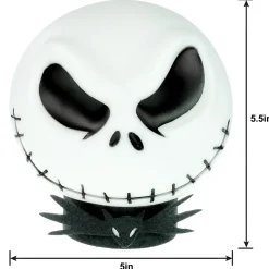 Party City Light-Up Jack Skellington Head, 5In X 5.5In The Nightmare Before Christmas| Home Décor