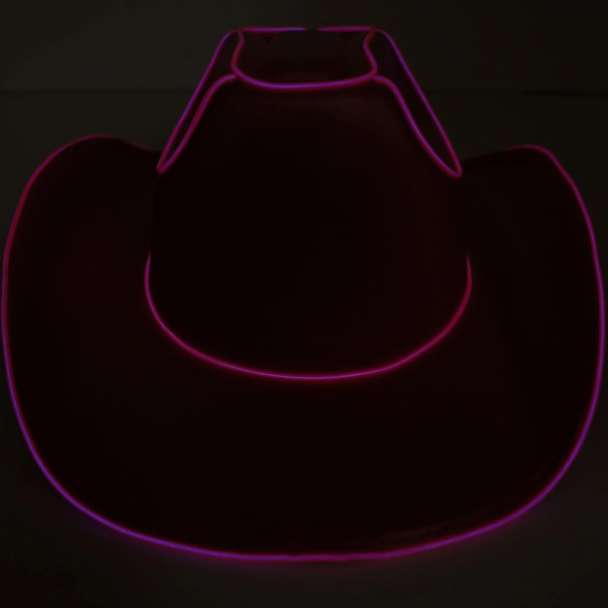 Outlet Light-Up Neon Pink Fabric Cowboy Hat Cowboy