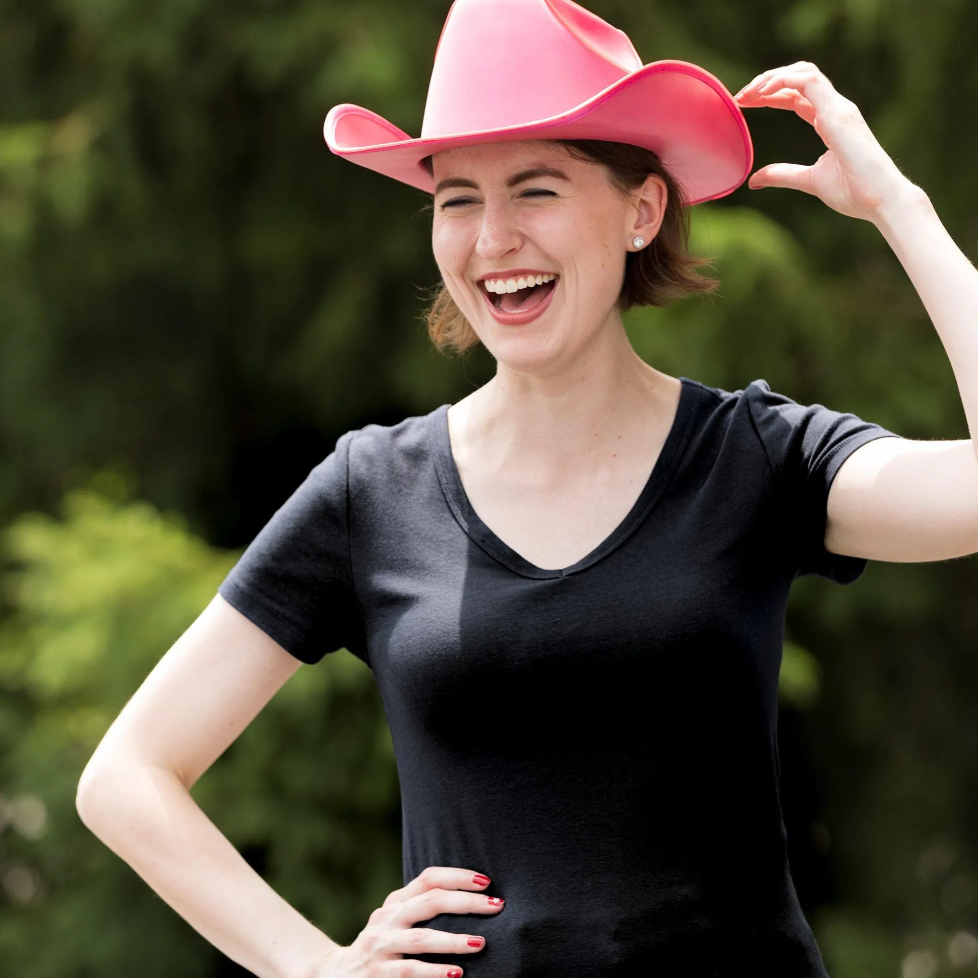 Outlet Light-Up Neon Pink Fabric Cowboy Hat Cowboy