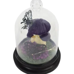 Party City Light-Up Resin Mushroom & Butterfly Dome, 10.25In| Table Décor & Centerpieces