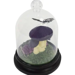 Party City Light-Up Resin Mushroom & Butterfly Dome, 10.25In| Table Décor & Centerpieces