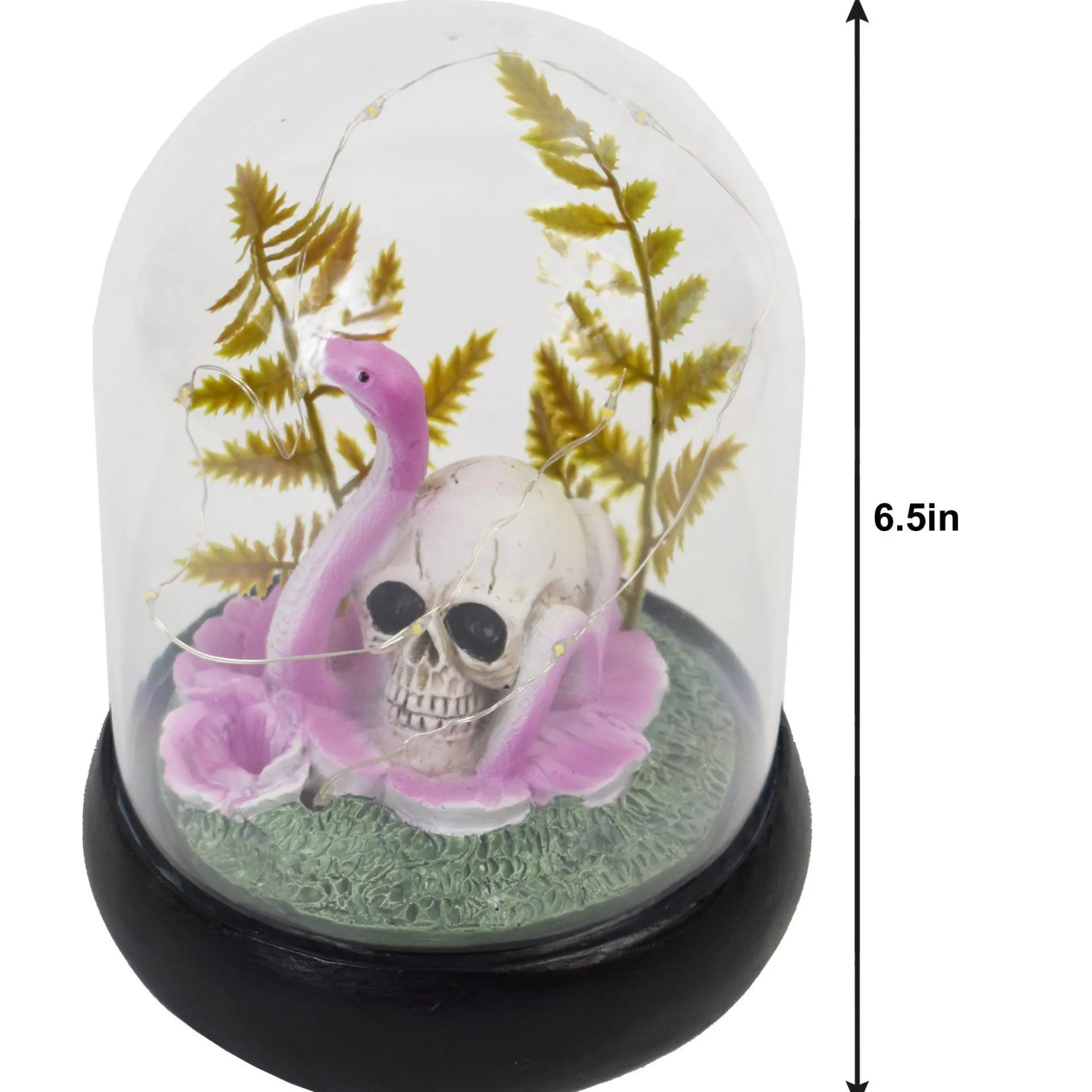 Party City Light-Up Resin Skull & Snake Dome, 6In X 5In| Table Décor & Centerpieces