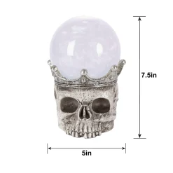 Party City Light-Up Smoky Led Plastic Skull Water Globe, 7.5In| Table Décor & Centerpieces