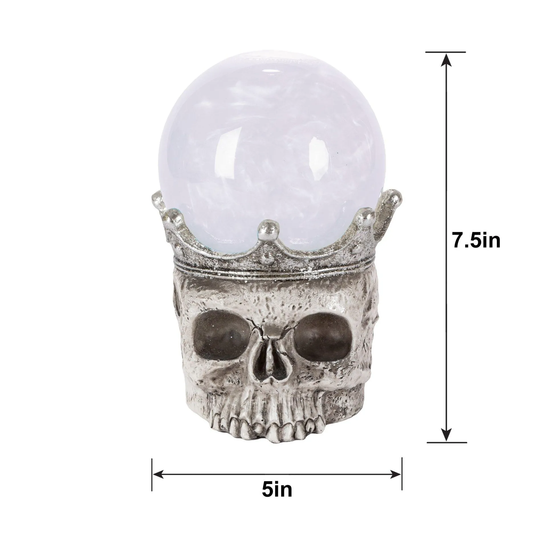 Party City Light-Up Smoky Led Plastic Skull Water Globe, 7.5In| Table Décor & Centerpieces