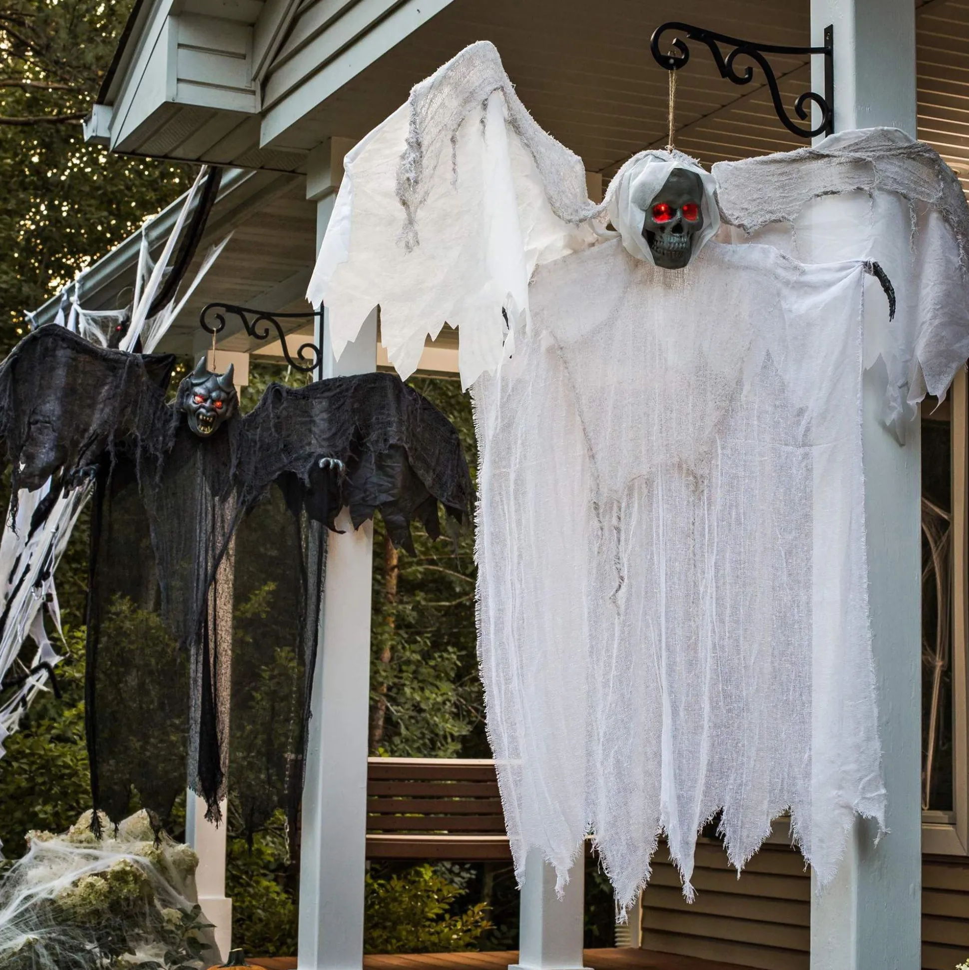 Party City Light-Up White Winged Reaper Decoration| Hanging Decorations
