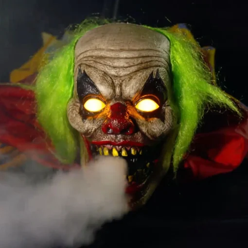 Party City Light-Up Zombie Clown With Fog Effect, 25In| Standing Props