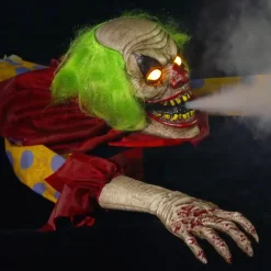 Party City Light-Up Zombie Clown With Fog Effect, 25In| Standing Props