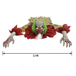 Party City Light-Up Zombie Clown With Fog Effect, 25In| Standing Props