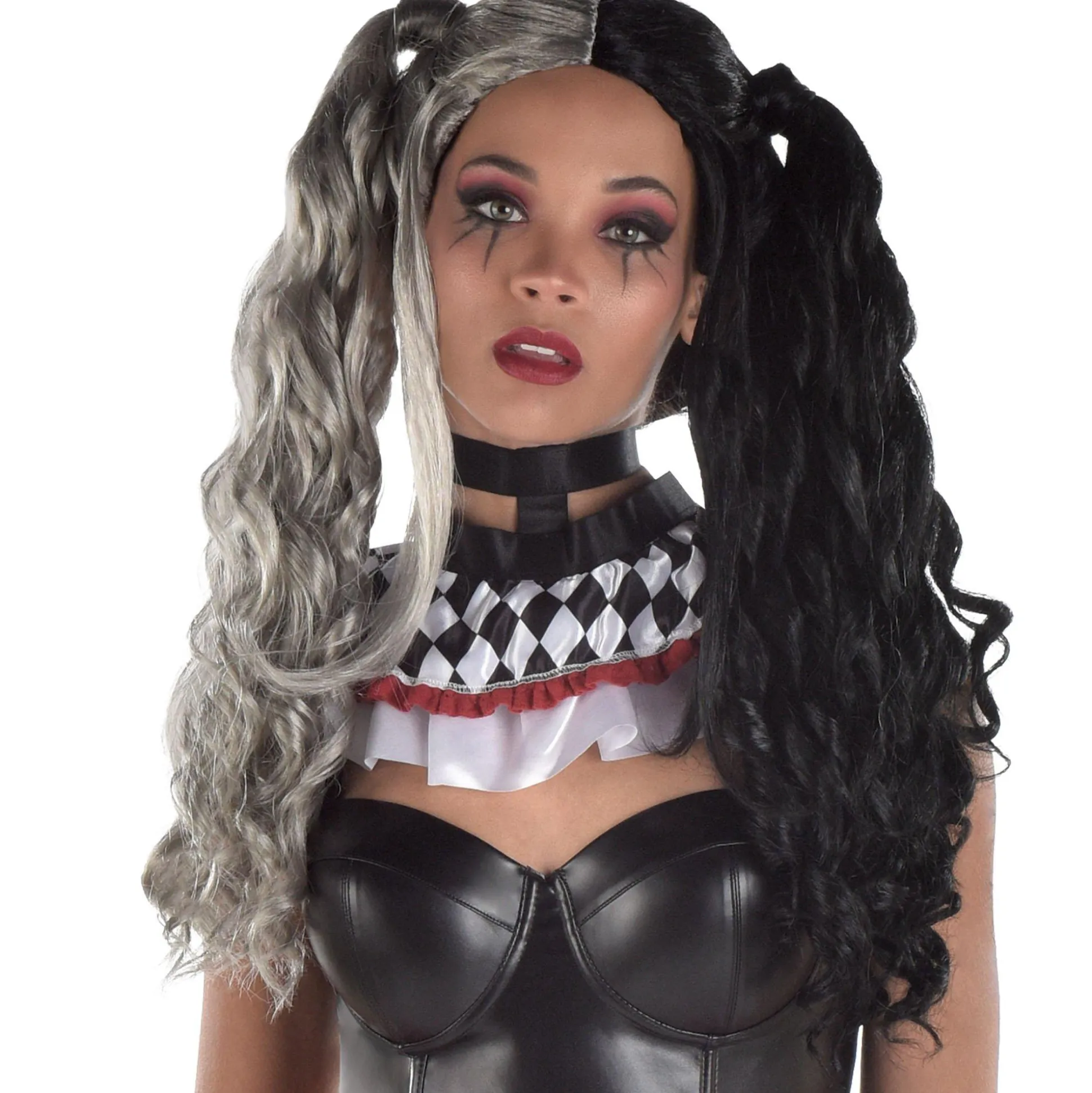 Best Sale Long Black & Gray Pigtail Wig Wigs