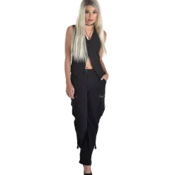 Clearance Long Platinum Blond Crimped Wig Wigs