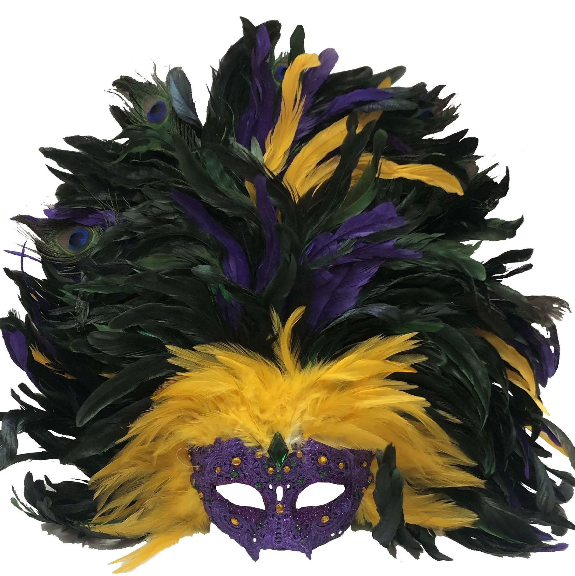 Clearance Mardi Gras Peacock Feather Mask Masquerade