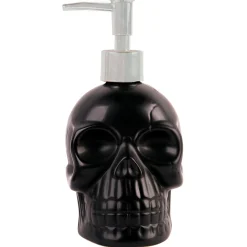 Party City Matte Black Stone Skull Soap Dispenser, 3.5In X 6.9In| Home Décor