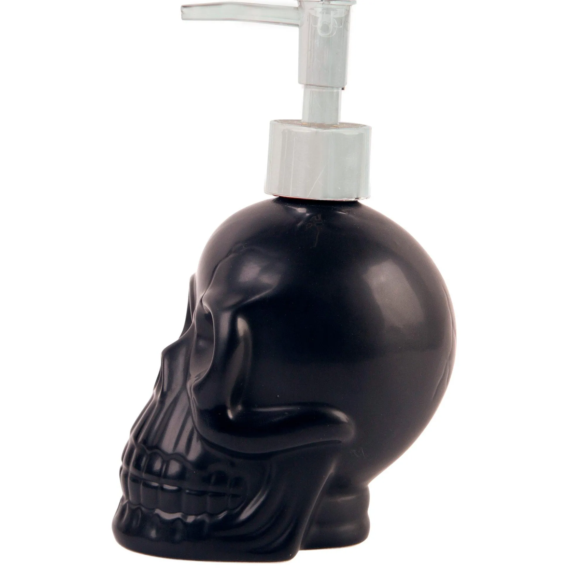 Party City Matte Black Stone Skull Soap Dispenser, 3.5In X 6.9In| Home Décor