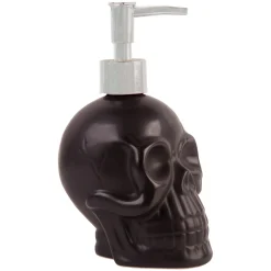 Party City Matte Black Stone Skull Soap Dispenser, 3.5In X 6.9In| Home Décor