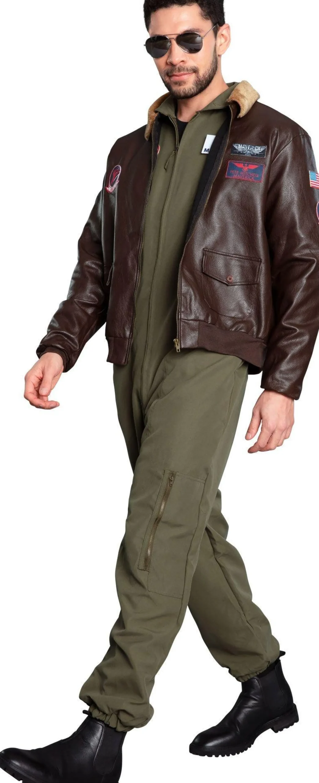 Shop Maverick Flight Suit Costume For Men - Top Gun 2 Men Decades
