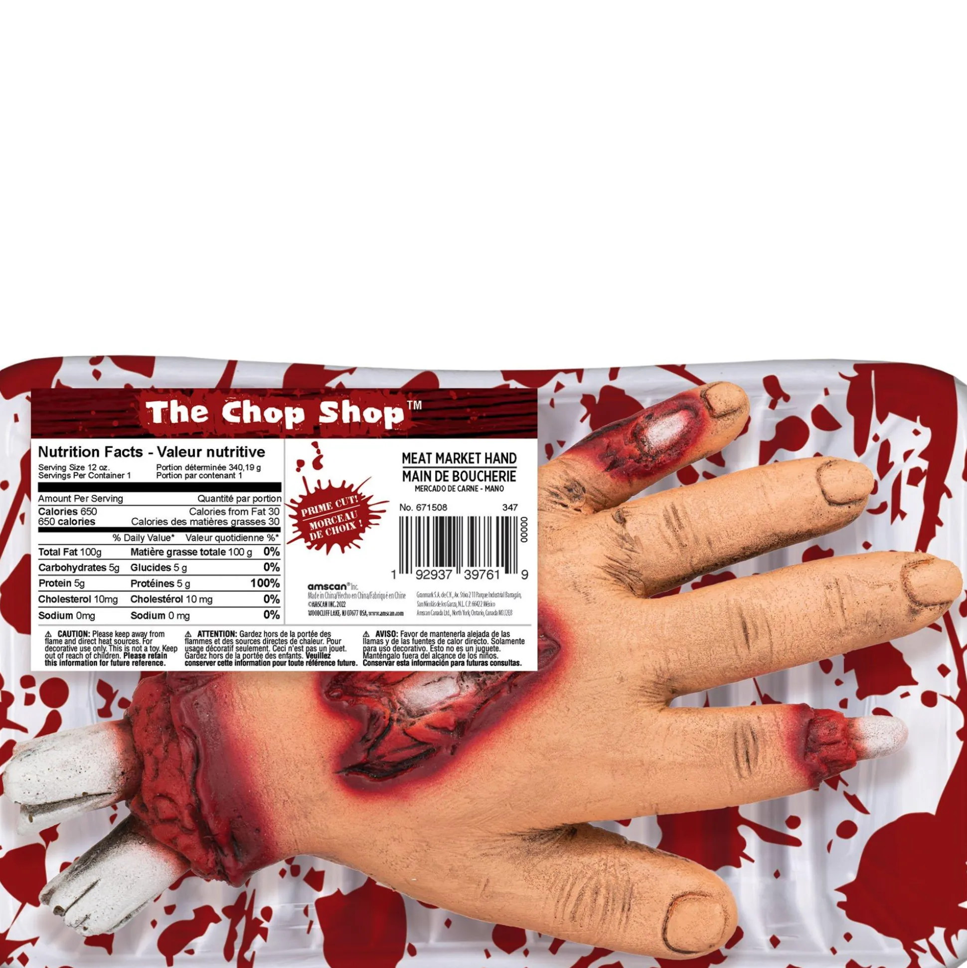Party City Meat Market Plastic Hand Prop, 7.5In X 4.5In - Get Axed| Table Décor & Centerpieces