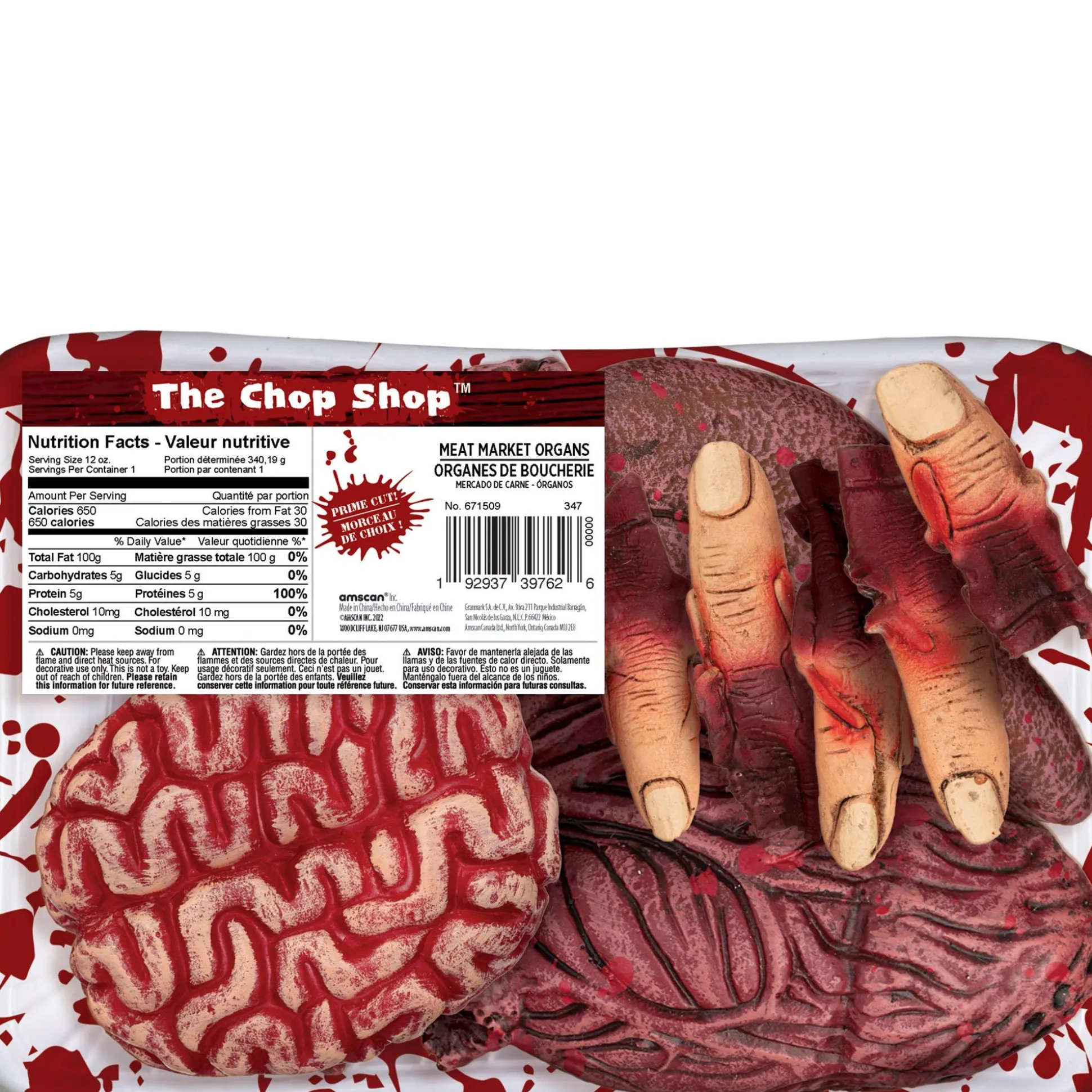 Party City Meat Market Plastic Organs, 12In X 8In - Get Axed| Chop Shop