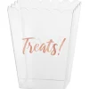 Fashion Metallic Rose Gold Treats Plastic Scalloped Container, 55Oz Candy Buffet By Color