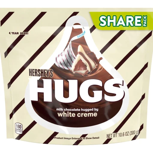 Online Milk Chocolate & White Creme Hugs Share Pack Chocolate Candy