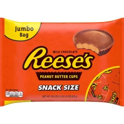 Best Milk Chocolate Reese's Peanut Butter Cup Snack Size Jumbo Bag 1.22Lb Chocolate Candy