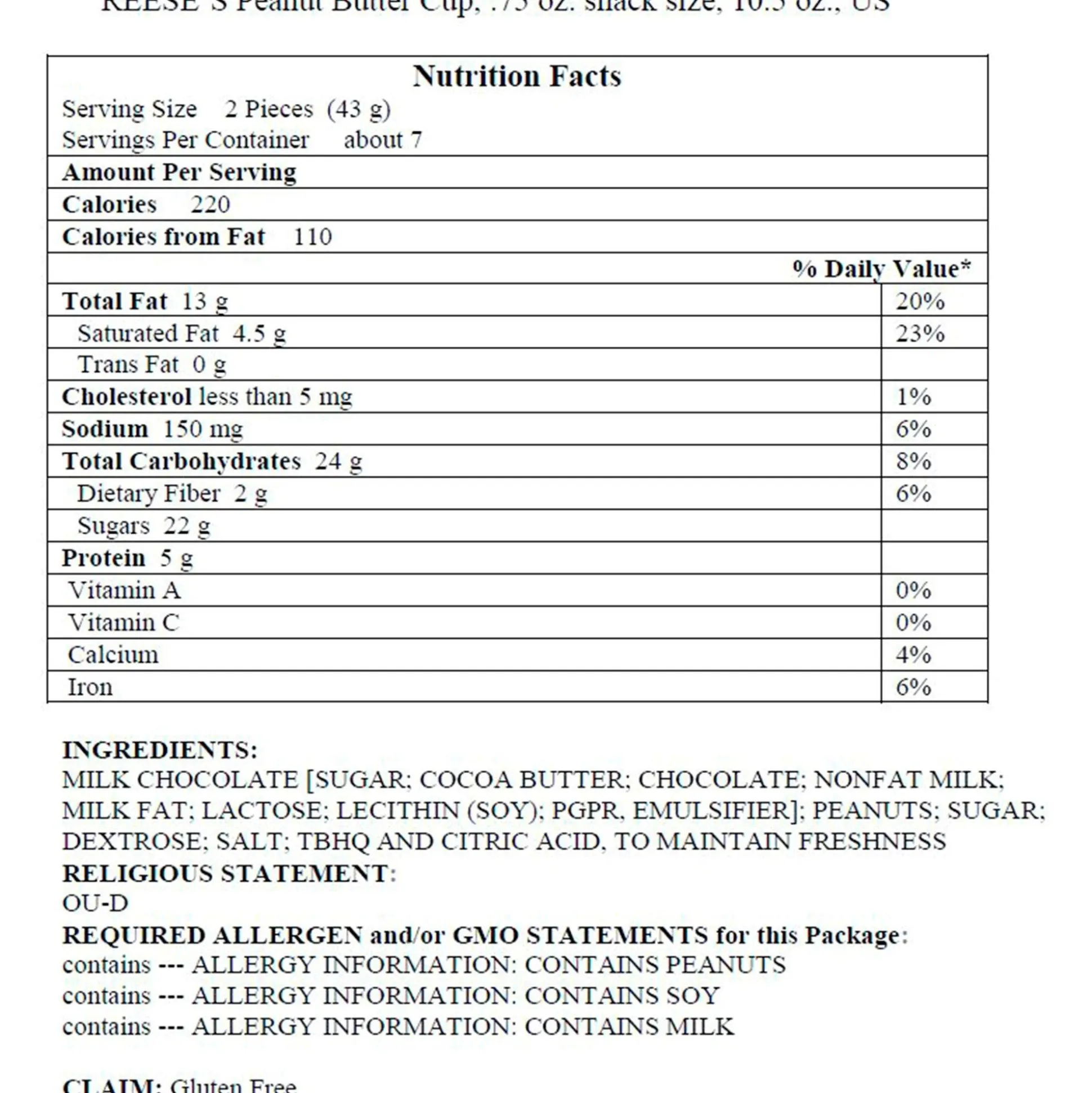 New Milk Chocolate Snack Size Reese's Peanut Butter Cups Bag, 14Pc Bulk Candy