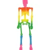 Party City Mini Rainbow Poseable Plastic Hanging Skeleton, 8In| Skeletons