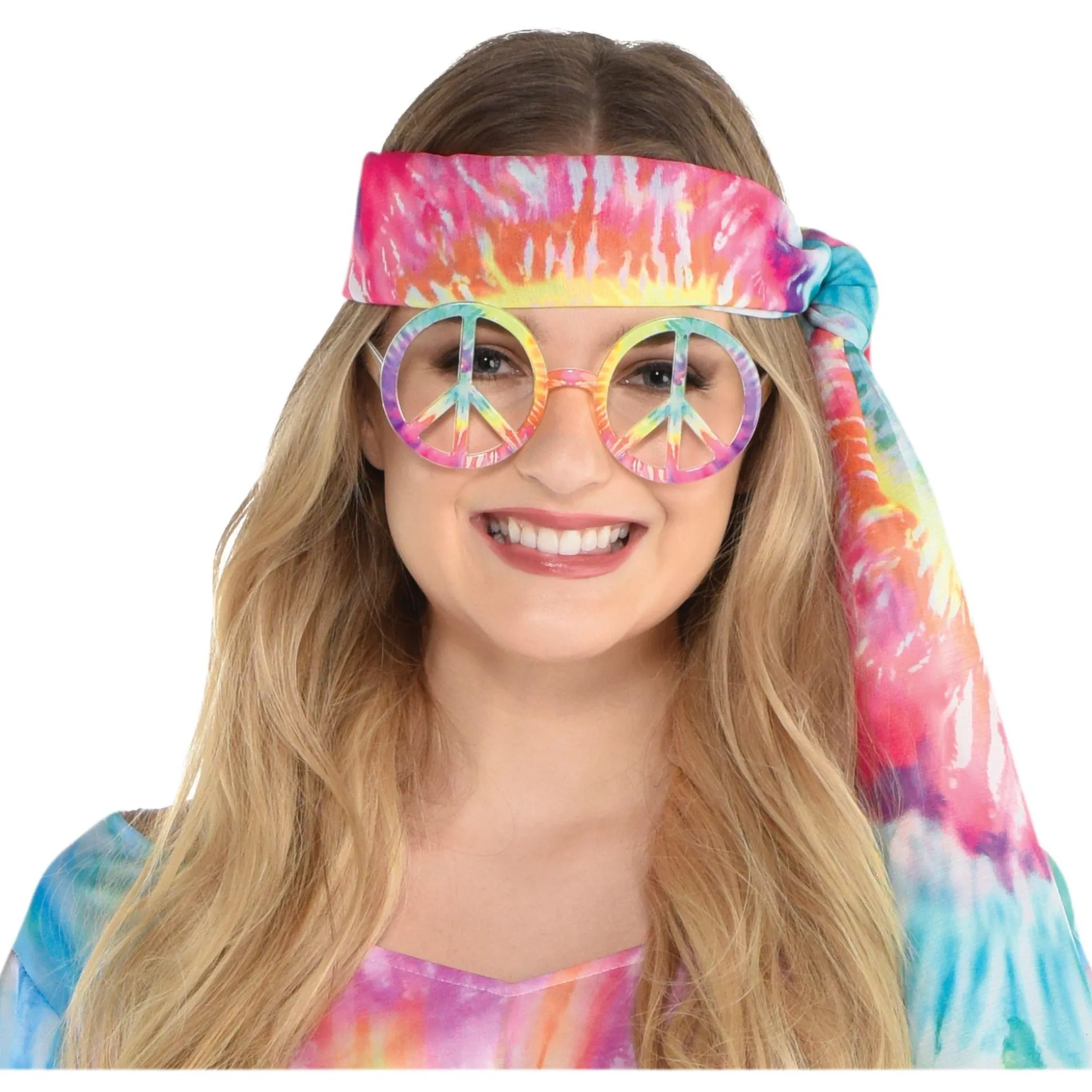 Outlet Multicolor Tie Dye Hippie Peace Sign Glasses Glasses