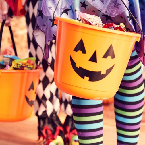 Party City Orange Jack-O'-Lantern Treat Bucket| Trick-Or-Treat Bags & Buckets