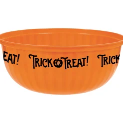 Party City Orange Trick-Or-Treat Plastic Serving Bowl| Tableware & Serveware